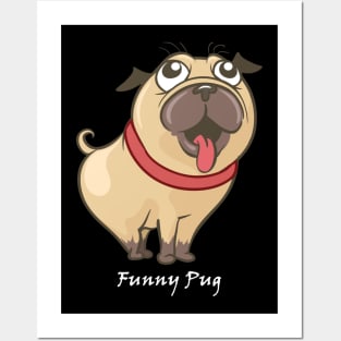 cute pug face Posters and Art